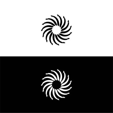 Siyah ve beyaz daire vektör logo şablonu tasarımı. Çember vektör logo şablonu tasarımı