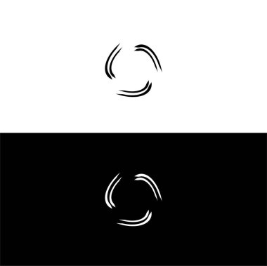 Dönen daireleri büken spiral halkalar tasarım elementi. Çember oluşturma logosu