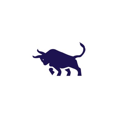 Boğa hayvan vektör logosu tasarımı. Simge logosu. Siluet logosu
