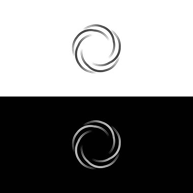 Yaratıcı çember benzersiz logo silueti. Çember simge logo çizimi tasarımı