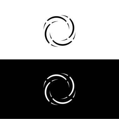 Siyah ve beyaz daire vektör logo şablonu tasarımı