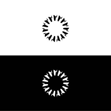 Siyah ve beyaz daire vektör logo şablonu tasarımı. Çember oluşturma simgesi logosu