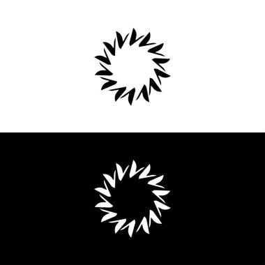 Çember logo şablonu. Grunge mürekkep çemberi siyah boyadan yapılmıştır.