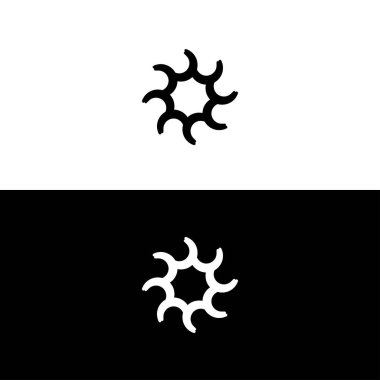 Siyah ve beyaz daire vektör logo şablonu tasarımı. Basit daire logosu illüstrasyonu