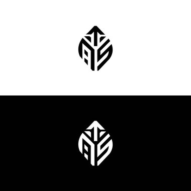 İlk harf AS soyut yaprak logosu tasarımı