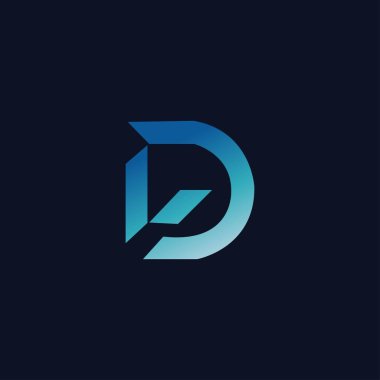D harfi modern vektör logosu tasarımı