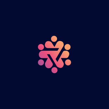 Geometrik gradyan vektör logo şablonu tasarımı