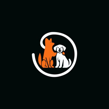 Circle pet dog vector logo template design clipart