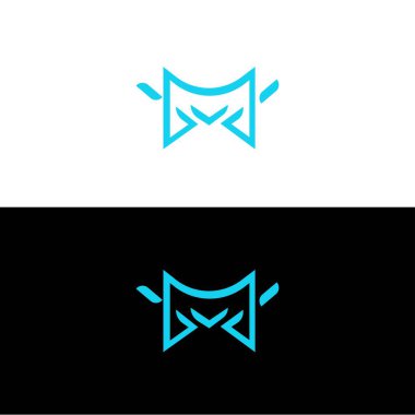 M yaratıcı vektör logo şablonu tasarımı