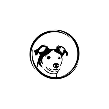 Circle dog creative  vector logo template design clipart