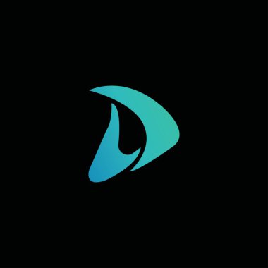 Kavisli şerit şekilli d harfi simgesi logosu