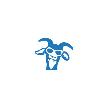 Keçi vektör logo şablonu tasarımını çember