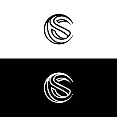 Çember harf vektör logo şablonu tasarımı