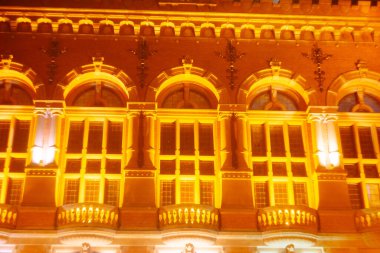 Moskova, Rusya - 26 Aralık, 2017: Moskova Eyaleti, Rusya. Eyalet müzesinin kırmızı renkleri...