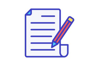 Ders, ev ödevi tamamen düzenlenebilir vektör doldurma simgesi 