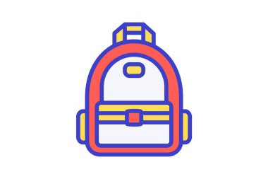 Çanta, okul çantası tamamen düzenlenebilir vektör doldurma simgesi 