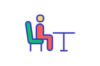 Çalışma tablosu, masa tamamen düzenlenebilir vektör doldurma simgesi 