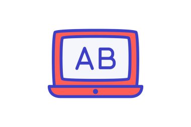 Alfabe, Ab, tamamen düzenlenebilir vektör doldurma simgesi 