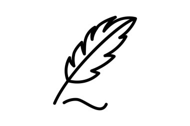 Tüy, kuş tüyü tamamen düzenlenebilir vektör doldurma simgesi 