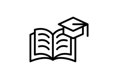 Mezun, eğitim tamamen düzenlenebilir vektör doldurma simgesi 