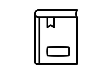 Kitap, kolaj, tamamen düzenlenebilir vektör doldurma simgesi 