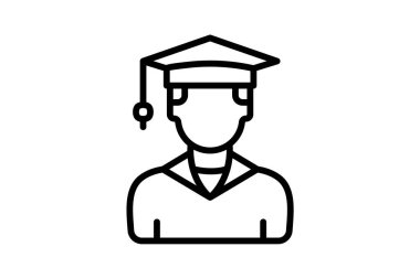 Mezun, eğitim tamamen düzenlenebilir vektör doldurma simgesi