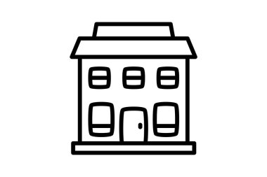 Okul, bina, tamamen düzenlenebilir vektör doldurma simgesi