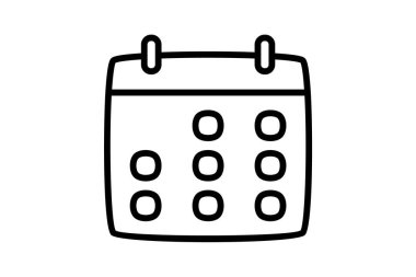 Takvim, tam olarak düzenlenebilir vektör doldurma simgesi