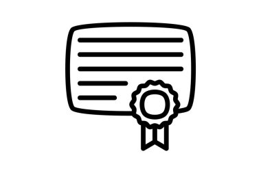 Sertifika, diploma tamamen düzenlenebilir vektör doldurma simgesi