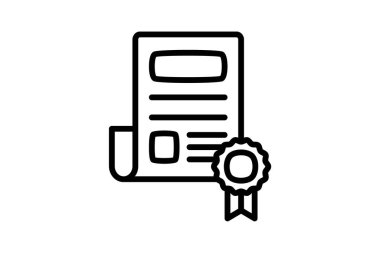 Sertifika, diploma tamamen düzenlenebilir vektör doldurma simgesi