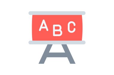 Alfabeler, anaokulu tamamen düzenlenebilir vektör doldurma simgesi