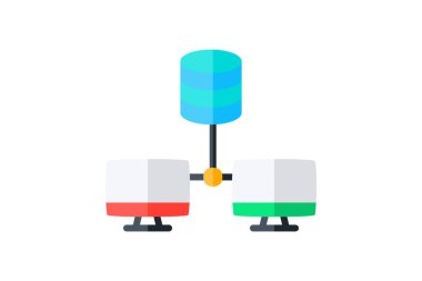 Veri merkezi, veri ağı tam olarak düzenlenebilir vektör dolum simgesi