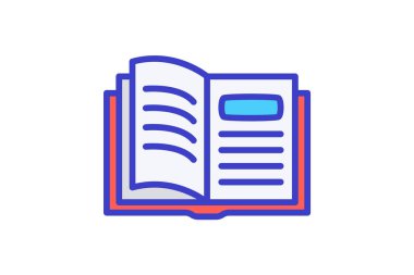 Kitap, ders kitabı tam olarak düzenlenebilir vektör doldurma simgesi