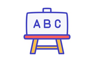 Alfabeler, anaokulu tamamen düzenlenebilir vektör doldurma simgesi