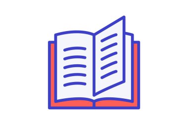 Kitap, ders kitabı, tam olarak düzenlenebilir vektör doldurma simgesi