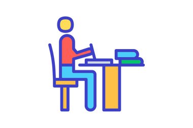 Çalışma tablosu, masa tamamen düzenlenebilir vektör doldurma simgesi