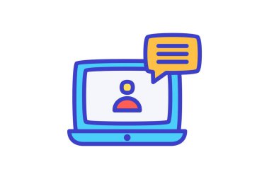 Çevrimiçi sınıf, tamamen düzenlenebilir vektör doldurma simgesiyle buluş