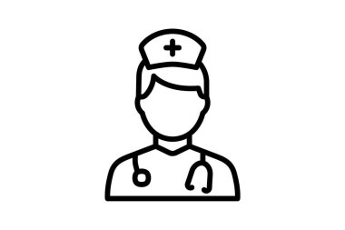 Doktor, kadın asistan tamamen düzenlenebilir vektör doldurma simgesi