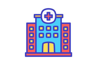 Hastane, sağlık merkezi tamamen düzenlenebilir vektör doldurma simgesi
