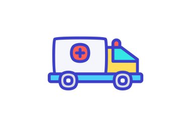 Ambulans, acil durum tamamen düzenlenebilir vektör doldurma simgesi