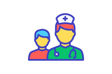 Children specialist fully editable vector fill iconNurse, handicapped, assistant, medical, woman, medical staff, team work, 