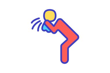 Öksürük, hastalık tamamen düzenlenebilir vektör doldurma simgesi