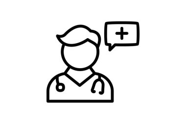 Doktor, danışman tamamen düzenlenebilir vektör doldurma simgesi