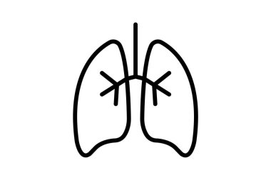 Akciğerler, virüs, tamamen düzenlenebilir vektör doldurma simgesi