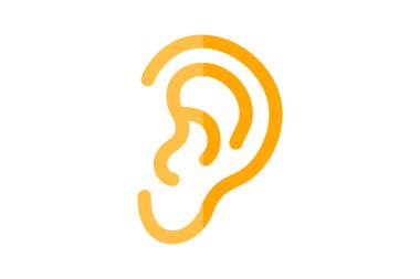 Kulak, anatomi tamamen düzenlenebilir vektör doldurma simgesi