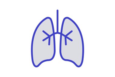 Akciğerler, virüs, tamamen düzenlenebilir vektör doldurma simgesi