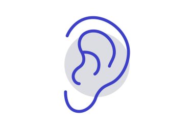 Kulak, anatomi tamamen düzenlenebilir vektör doldurma simgesi