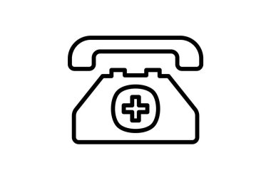 Çağrı, acil durum tamamen düzenlenebilir vektör doldurma simgesi