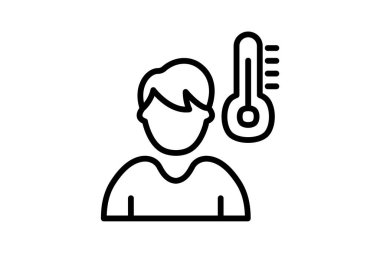 Hastalıklar, ateş tamamen düzenlenebilir vektör doldurma simgesi