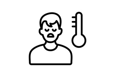 Hastalıklar, ateş tamamen düzenlenebilir vektör doldurma simgesi